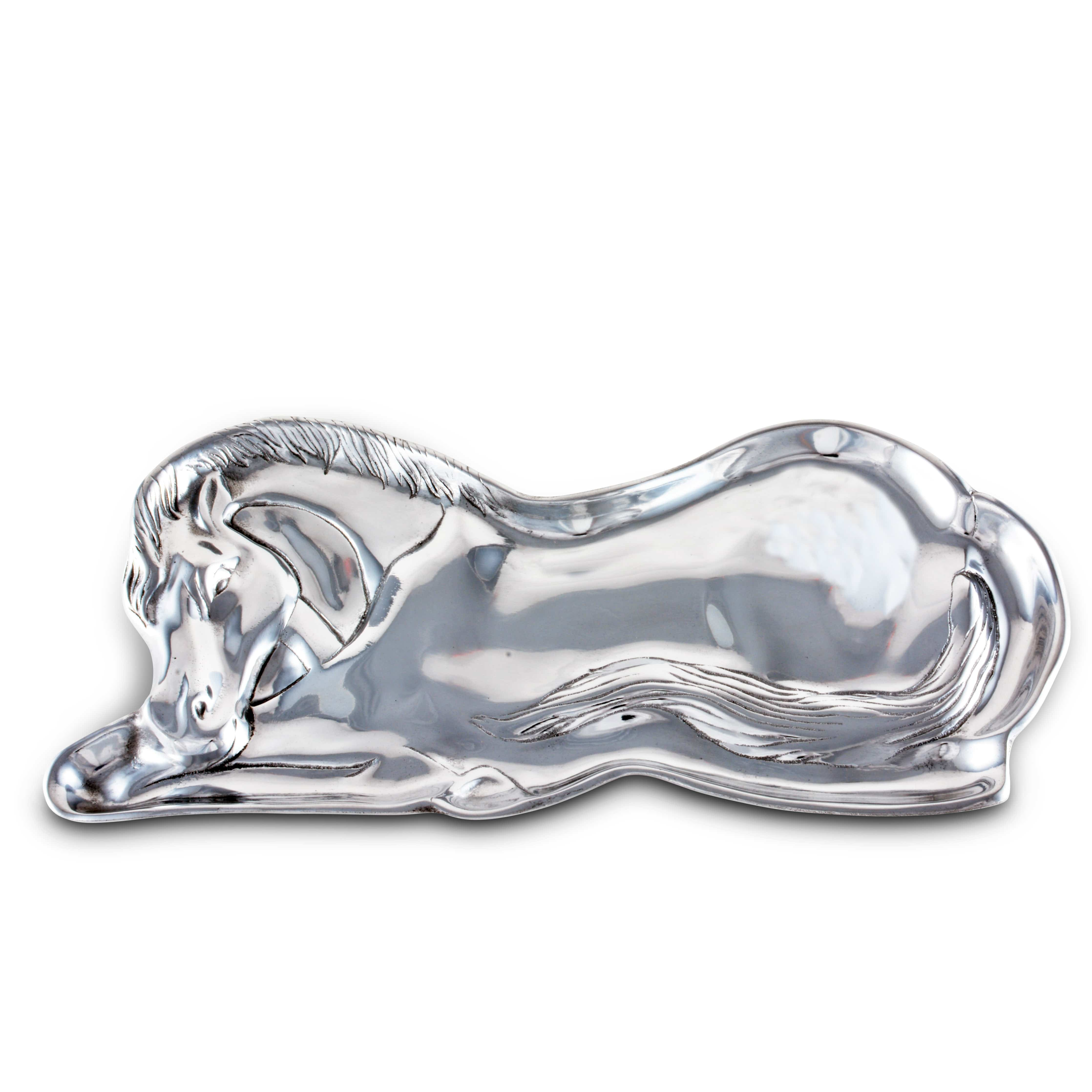 Cast Aluminum Horse Figural Tray 12"