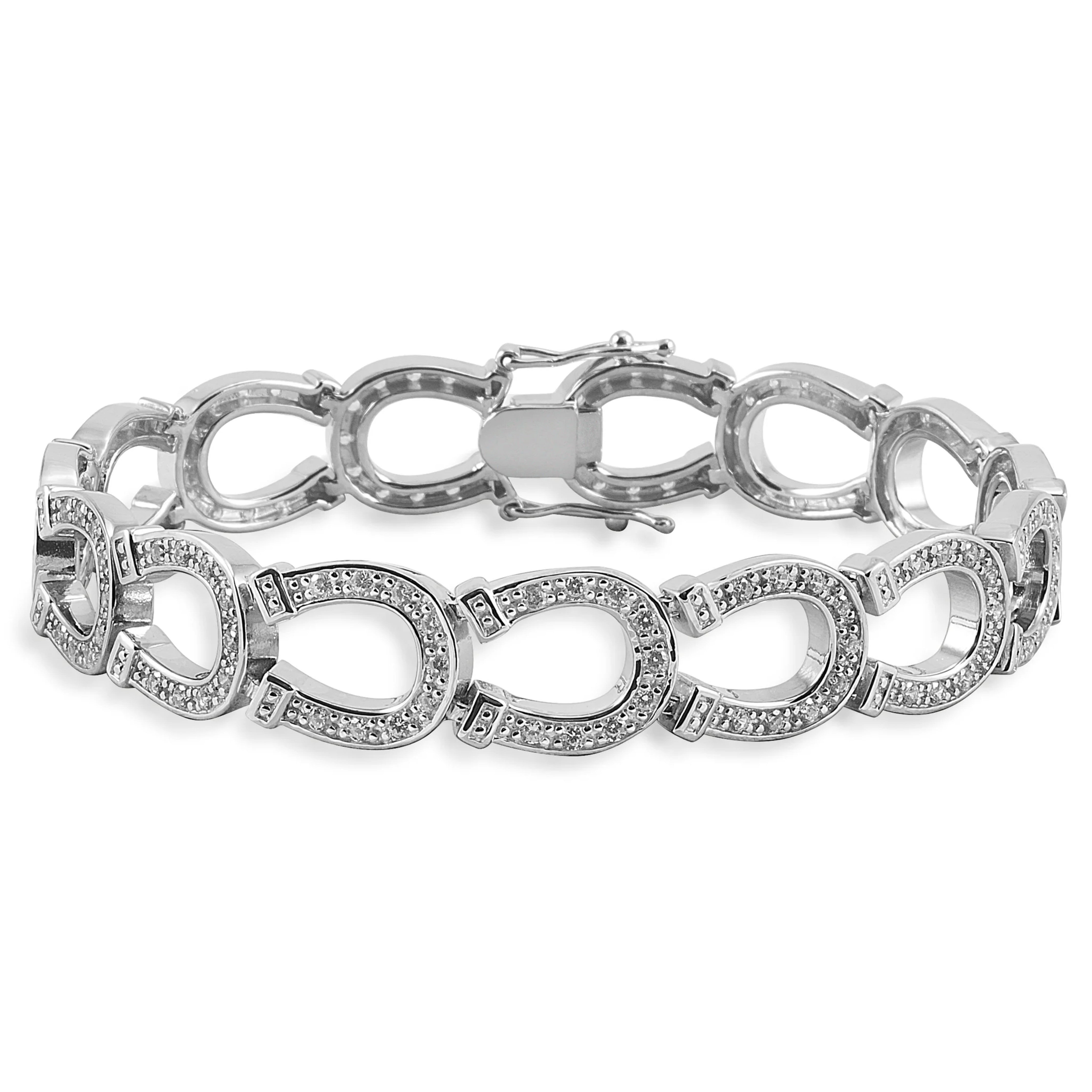 Kelly Herd Bracelet Horseshoe Links w/ CZ