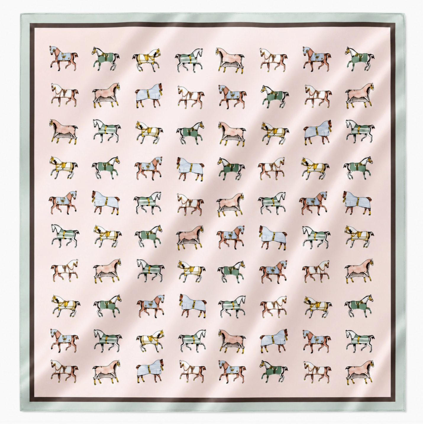E+Y  Satin Horse Print Scarf