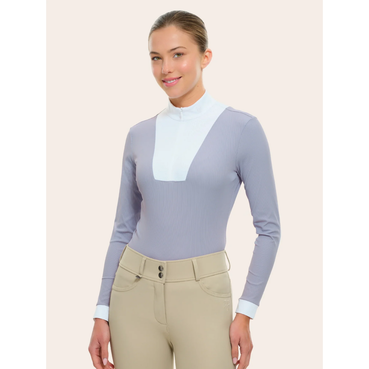 RJ Classics Celia Rib Zip Bib Shirt lds