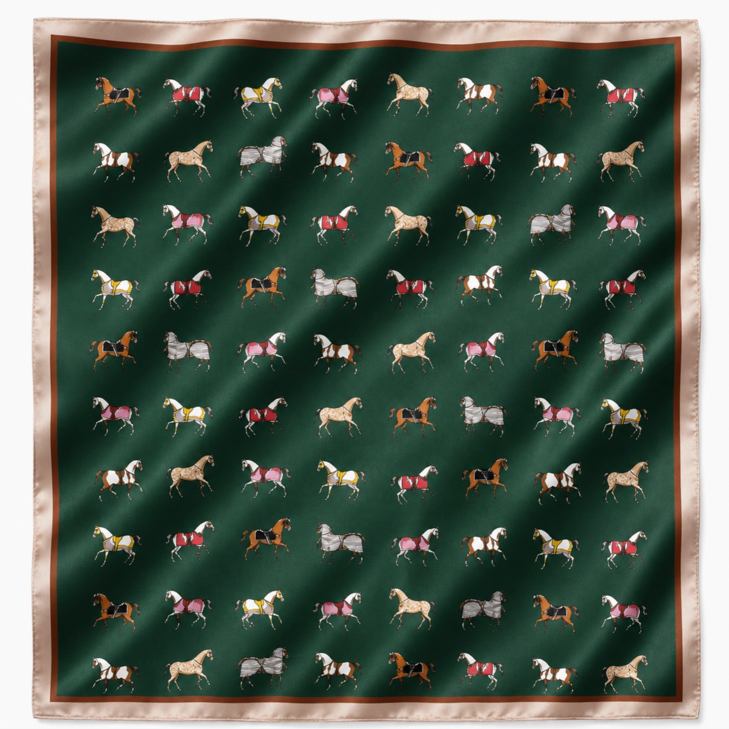 E+Y  Satin Horse Print Scarf