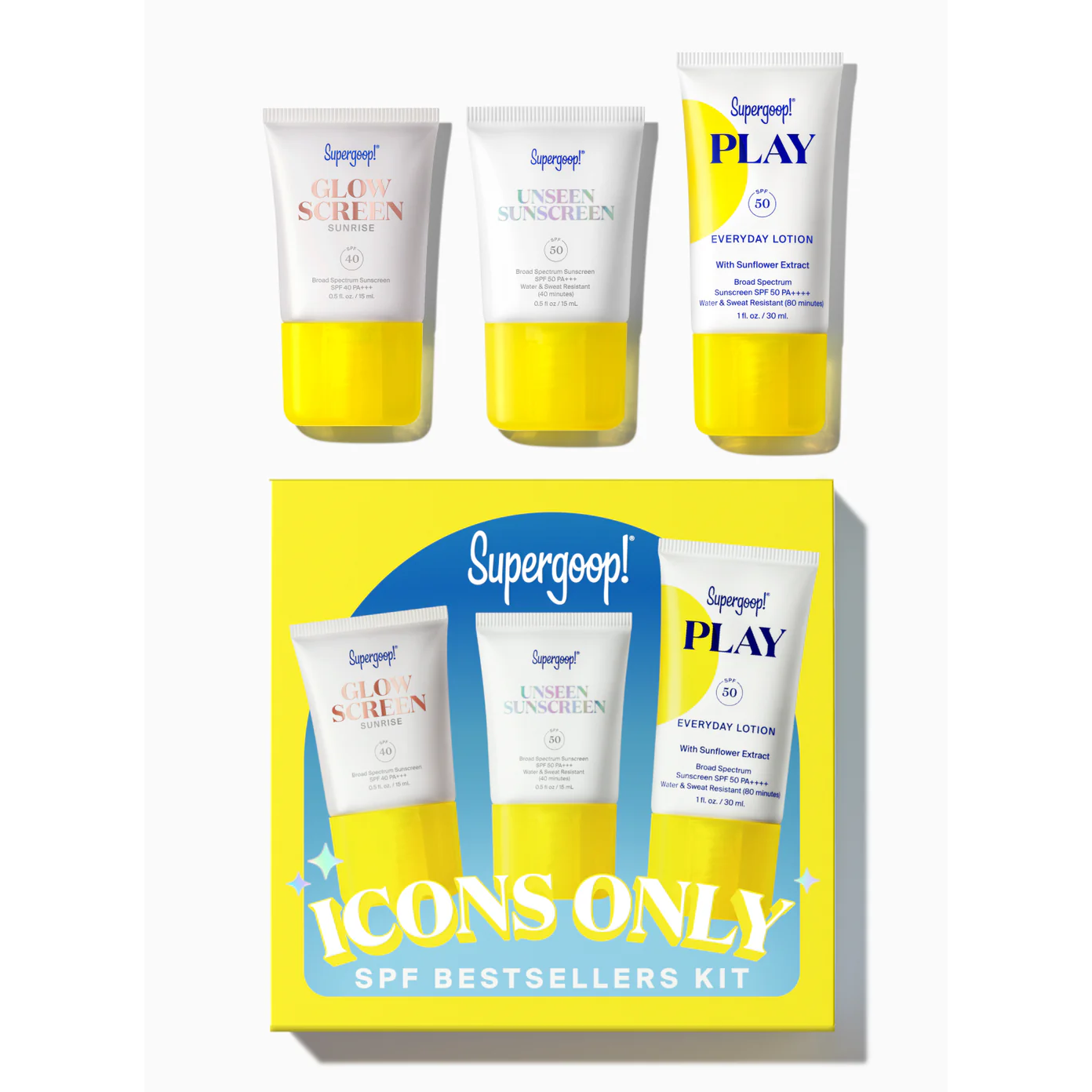 Supergoop!  Icons Only  SPF Bestsellers Kit