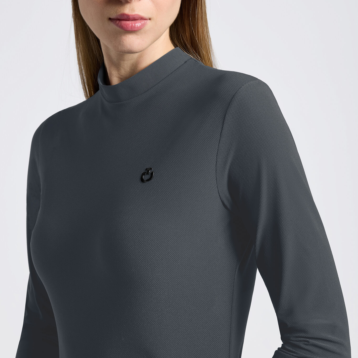 Cavalleria Toscana Mesh Mock Neck Tee l/s ladies