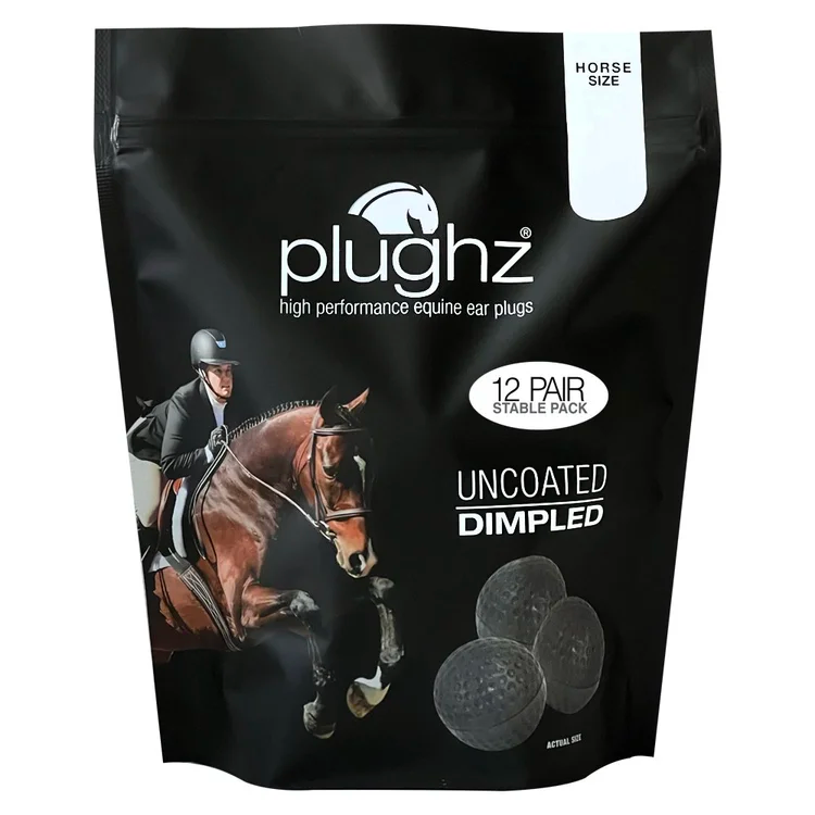 Plughz Dimpled-Uncoated Ear Plugs Stable Pack 12 pair