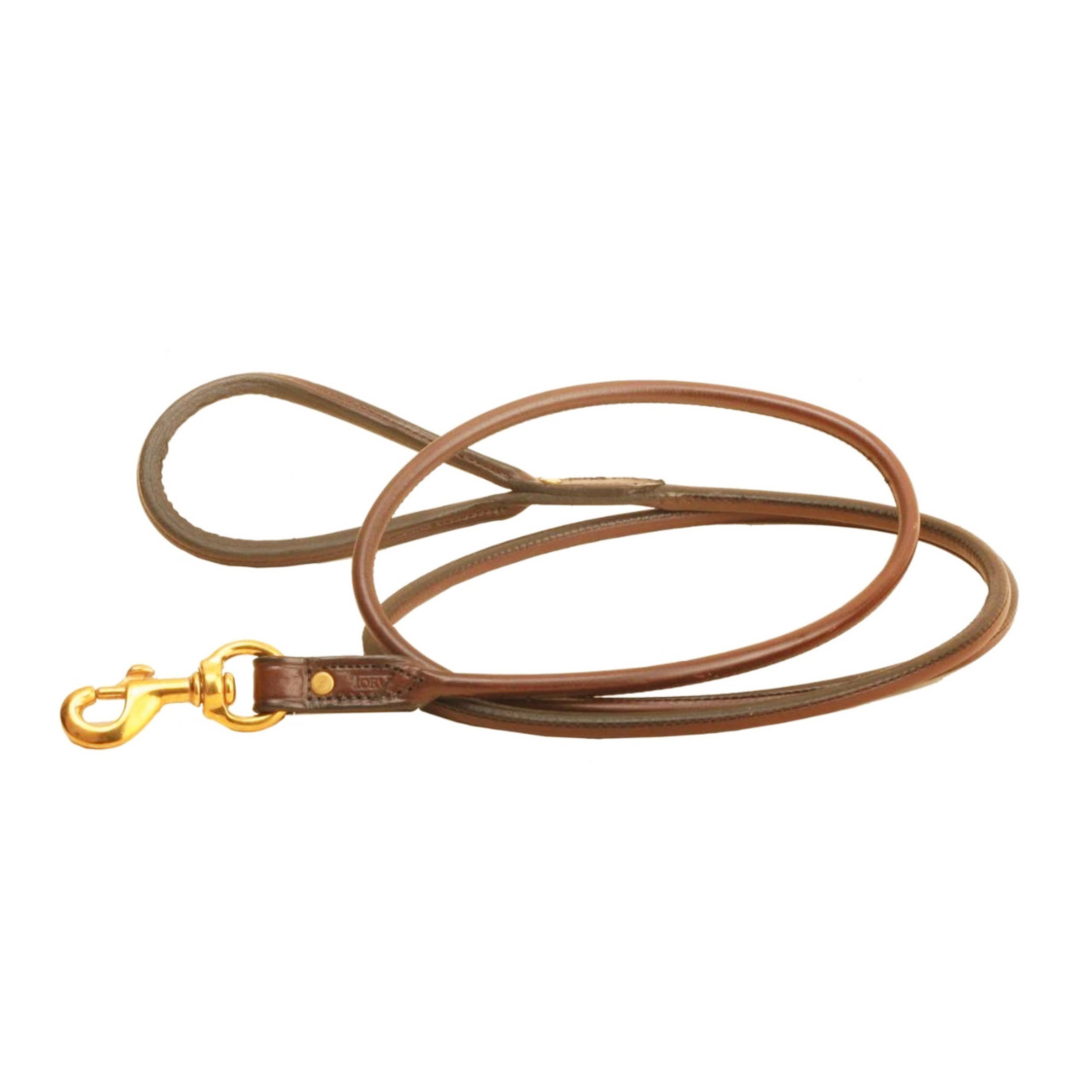 Tory Leather Dog Leash Rolled