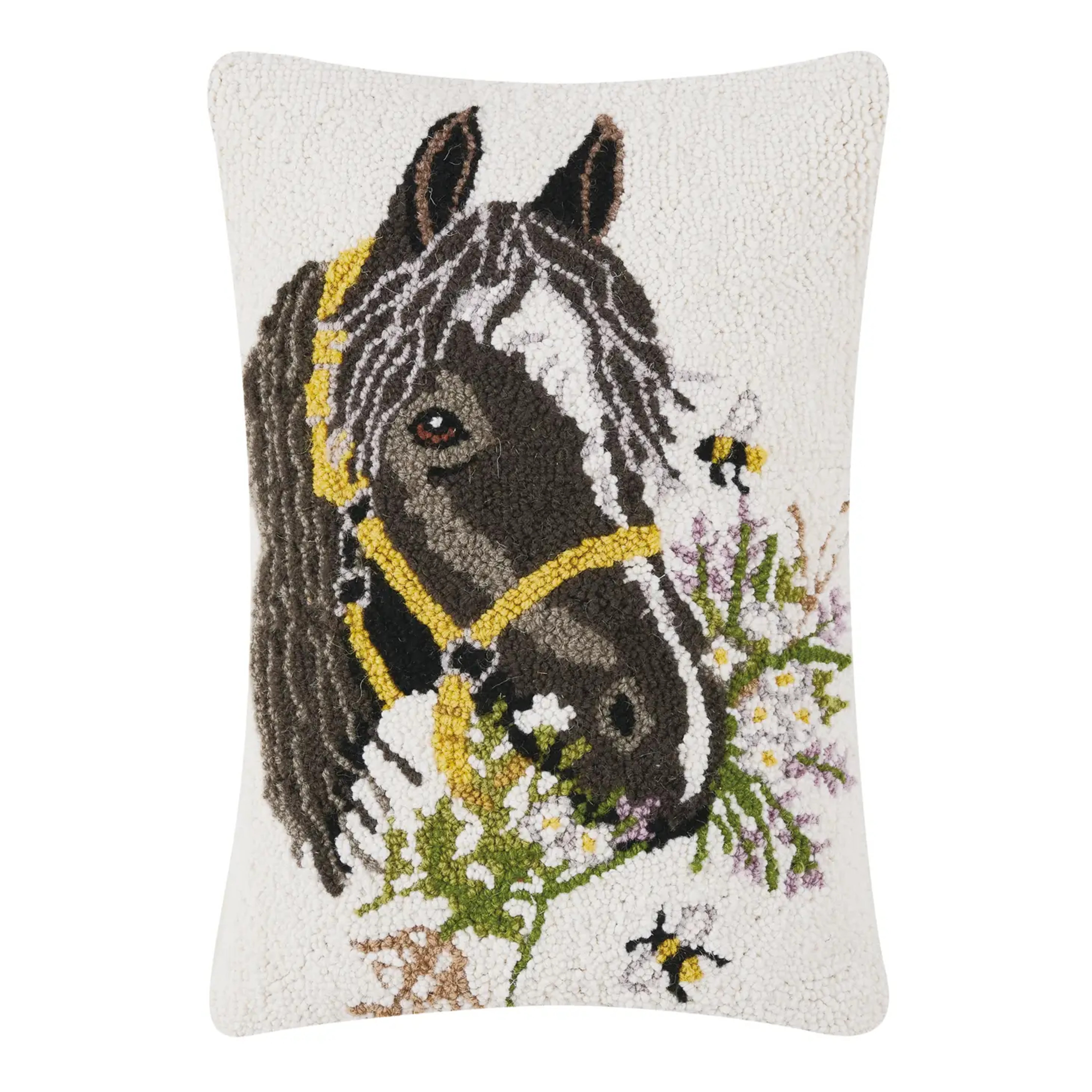 Yellow Haltered Horse Hooked Pillow