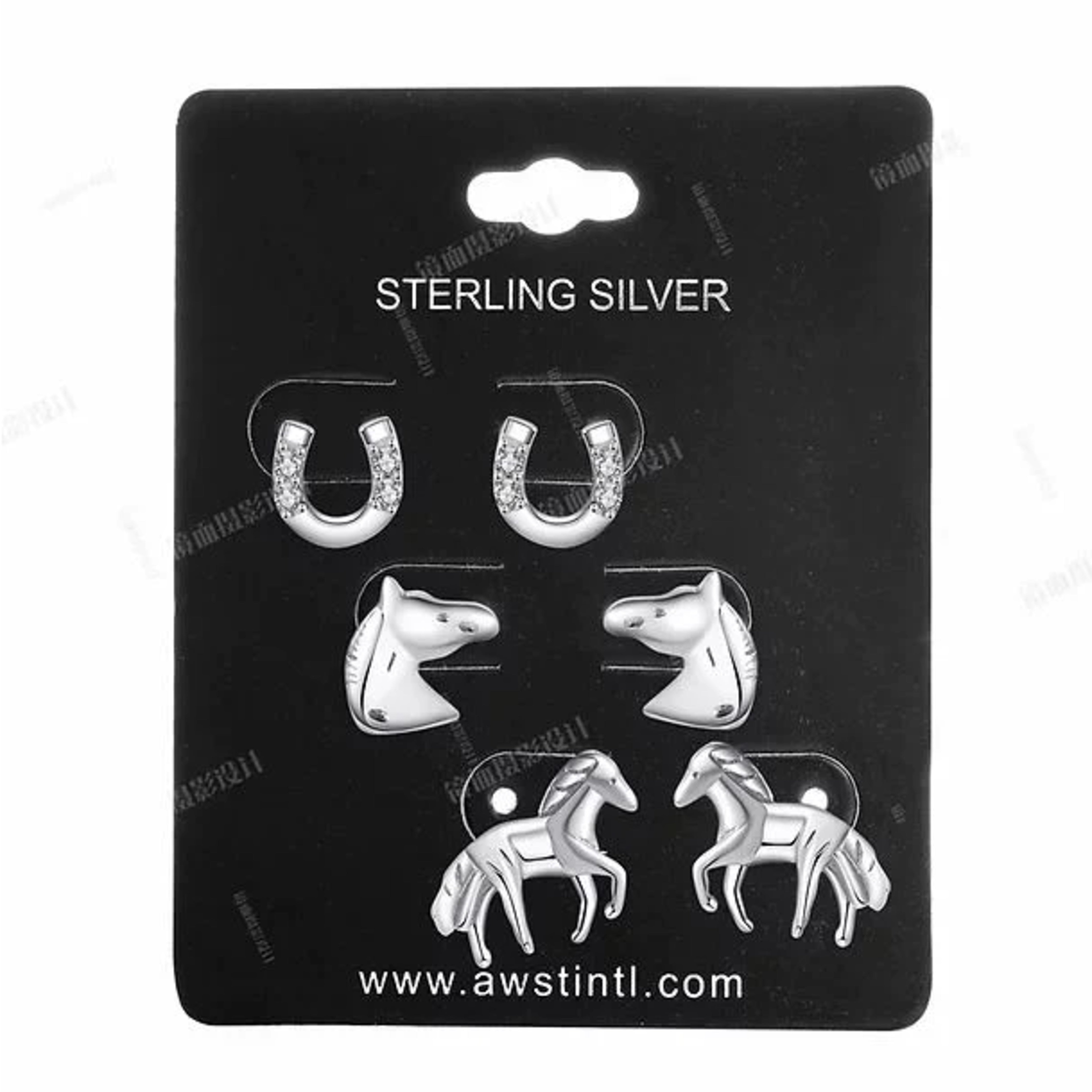 Sterling Silver Mini Horse Earrings