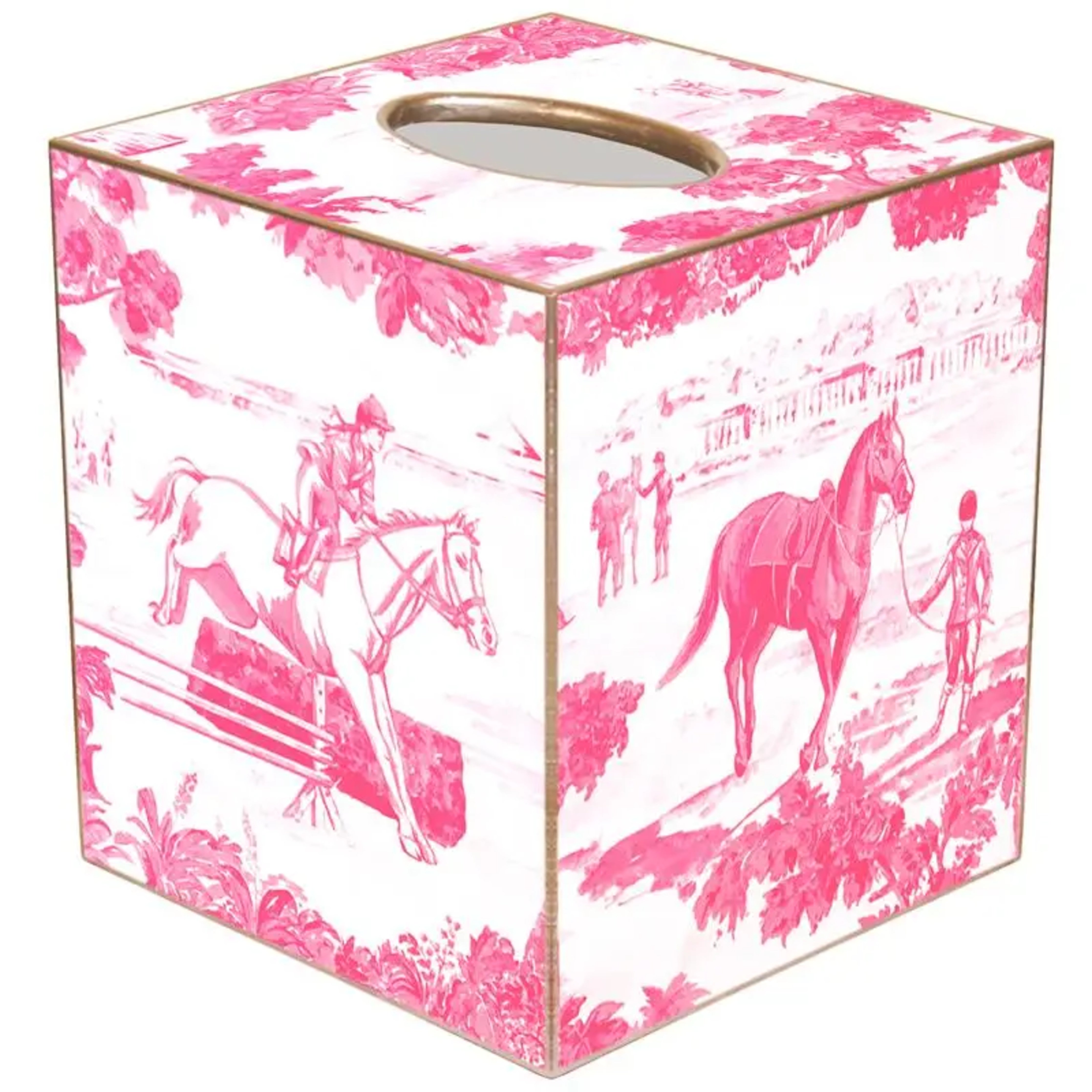 Equestrian Decoupage Tissue Box Cover