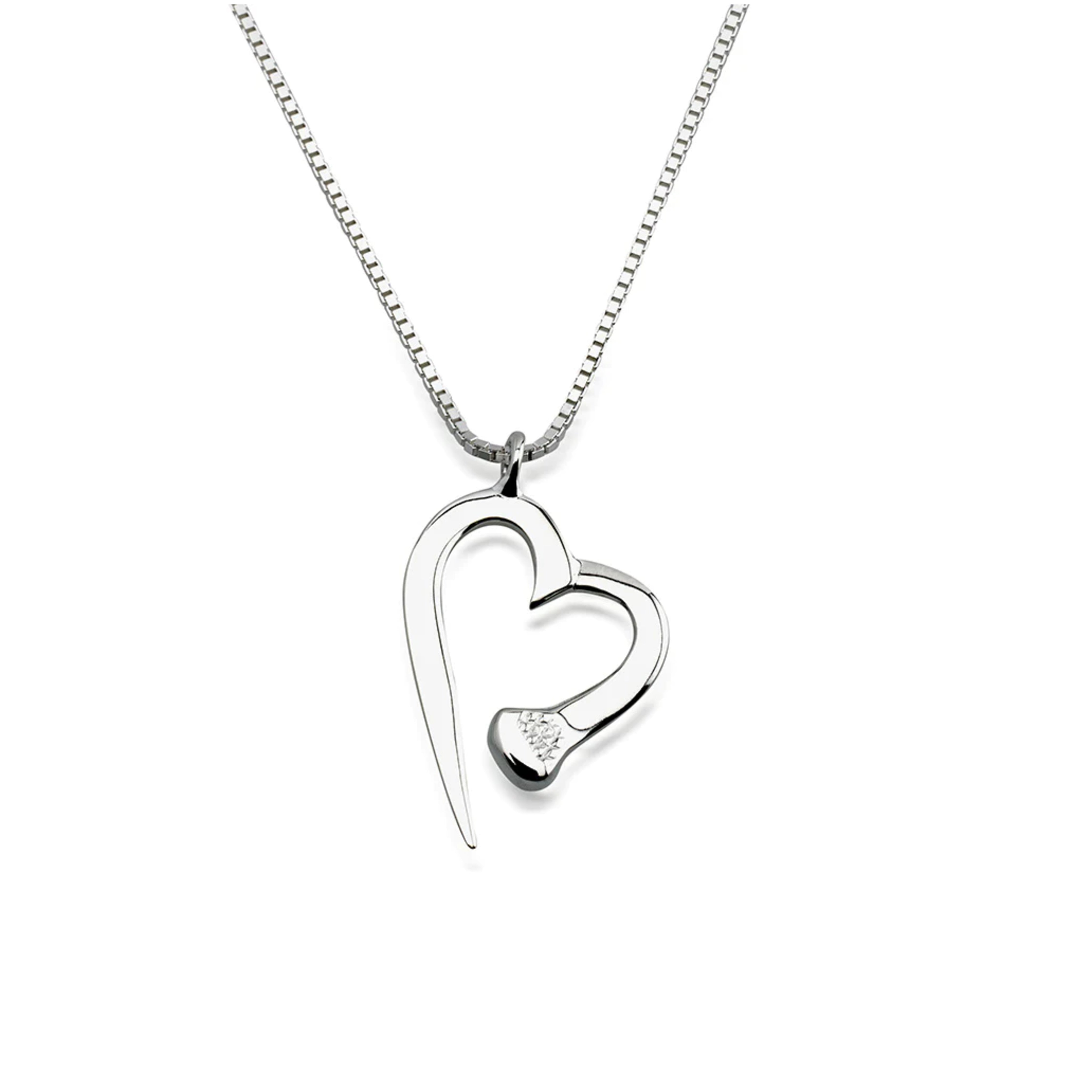 Nail Heart Necklace Sterling